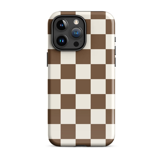 Brown Checkered iPhone Case