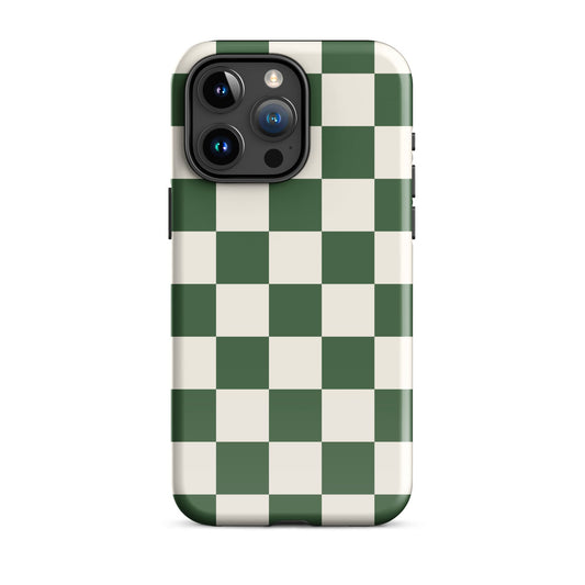 Green Checkered iPhone Case
