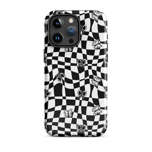 Butterfly Wavy Checkered iPhone Case