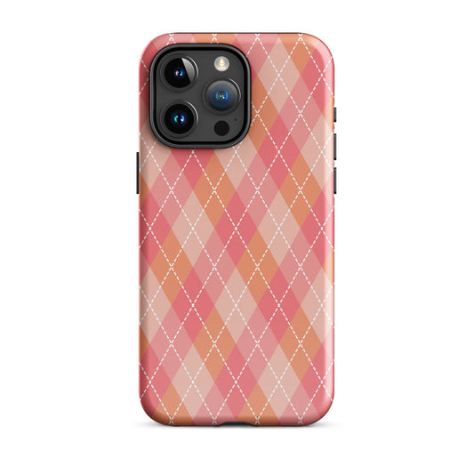 Pink Argyle iPhone Case