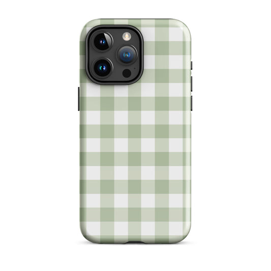 Green Gingham iPhone Case