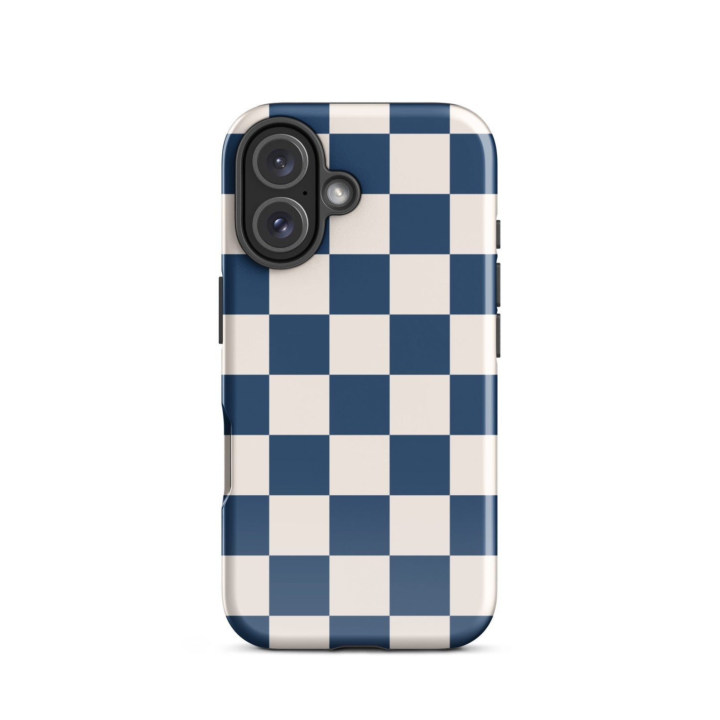 Navy & Beige Checkered iPhone Case