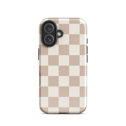 Neutral Checkered iPhone Case