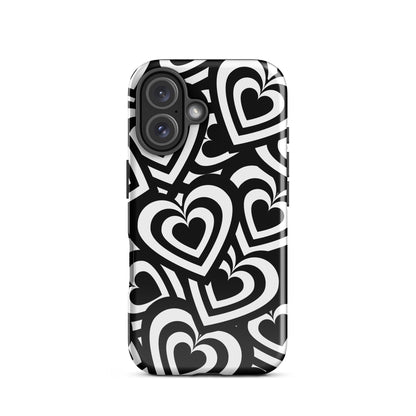 Black & White Hearts iPhone Case