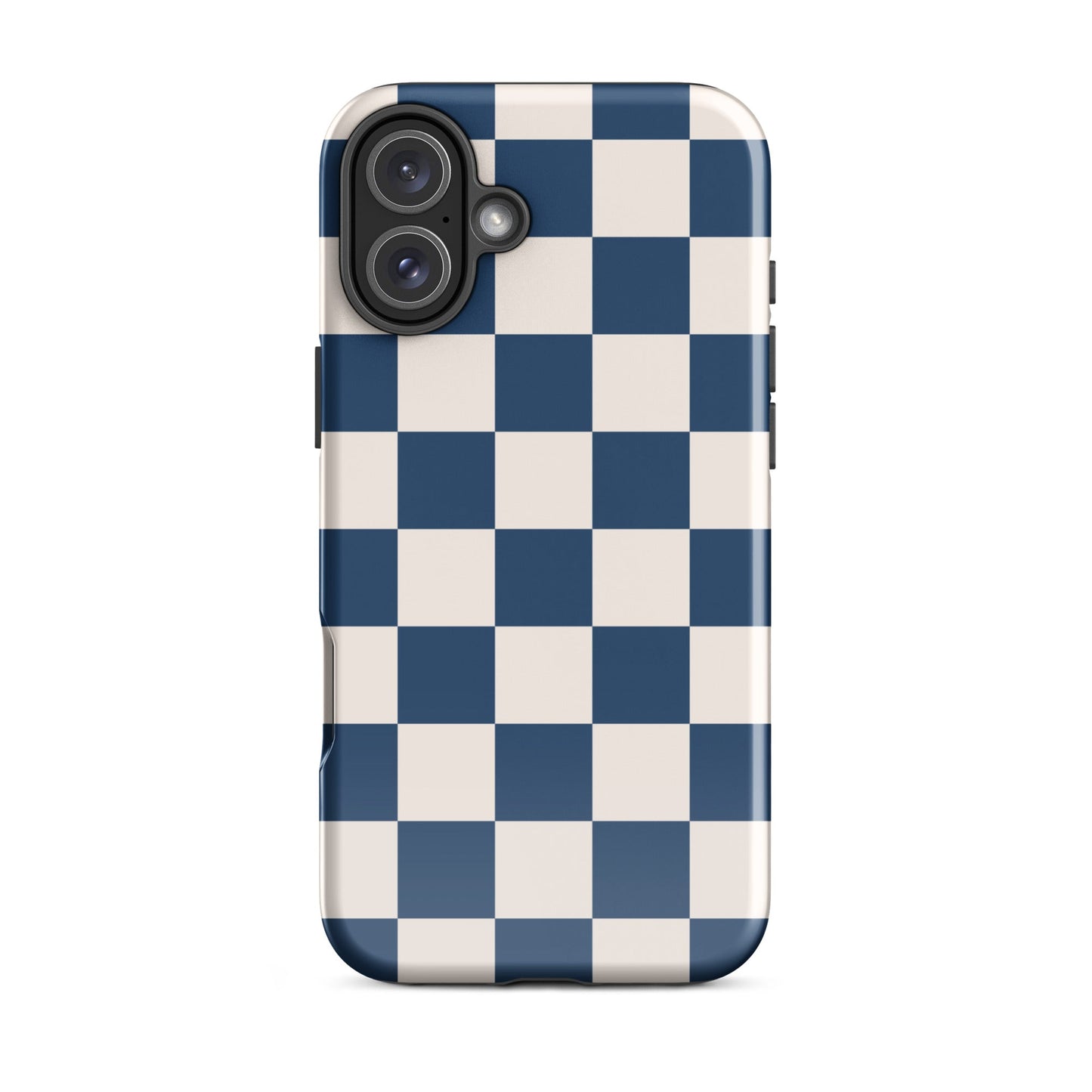 Navy & Beige Checkered iPhone Case