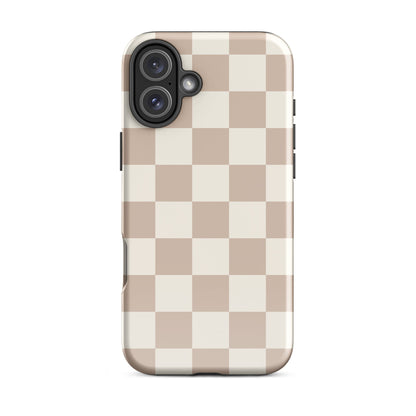 Neutral Checkered iPhone Case