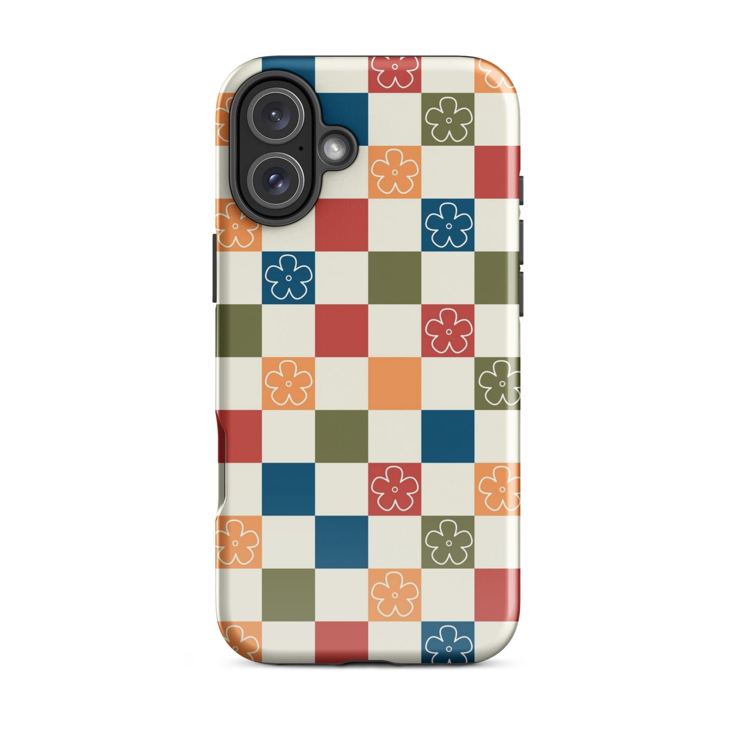 Vintage Flowers Checkered iPhone Case