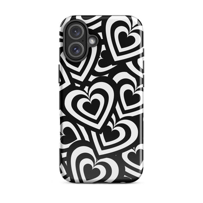 Black & White Hearts iPhone Case