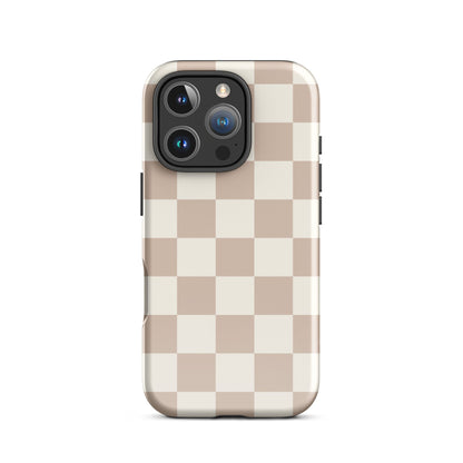 Neutral Checkered iPhone Case