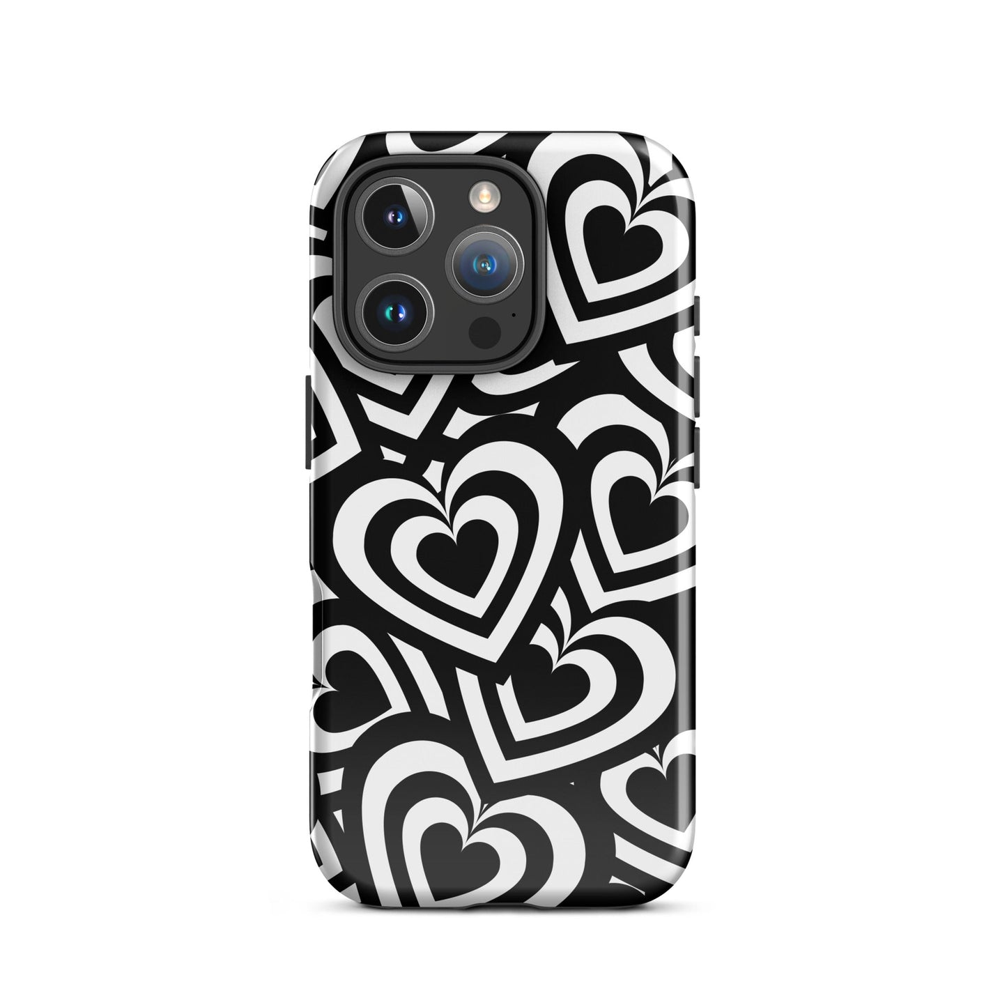 Black & White Hearts iPhone Case