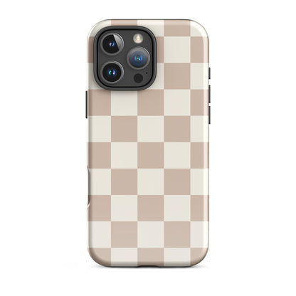 Neutral Checkered iPhone Case