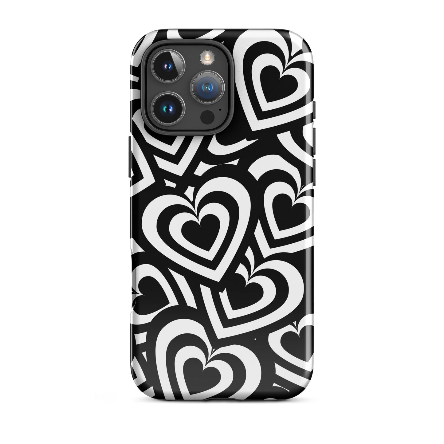 Black & White Hearts iPhone Case