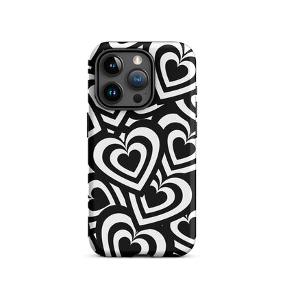 Black & White Hearts iPhone Case