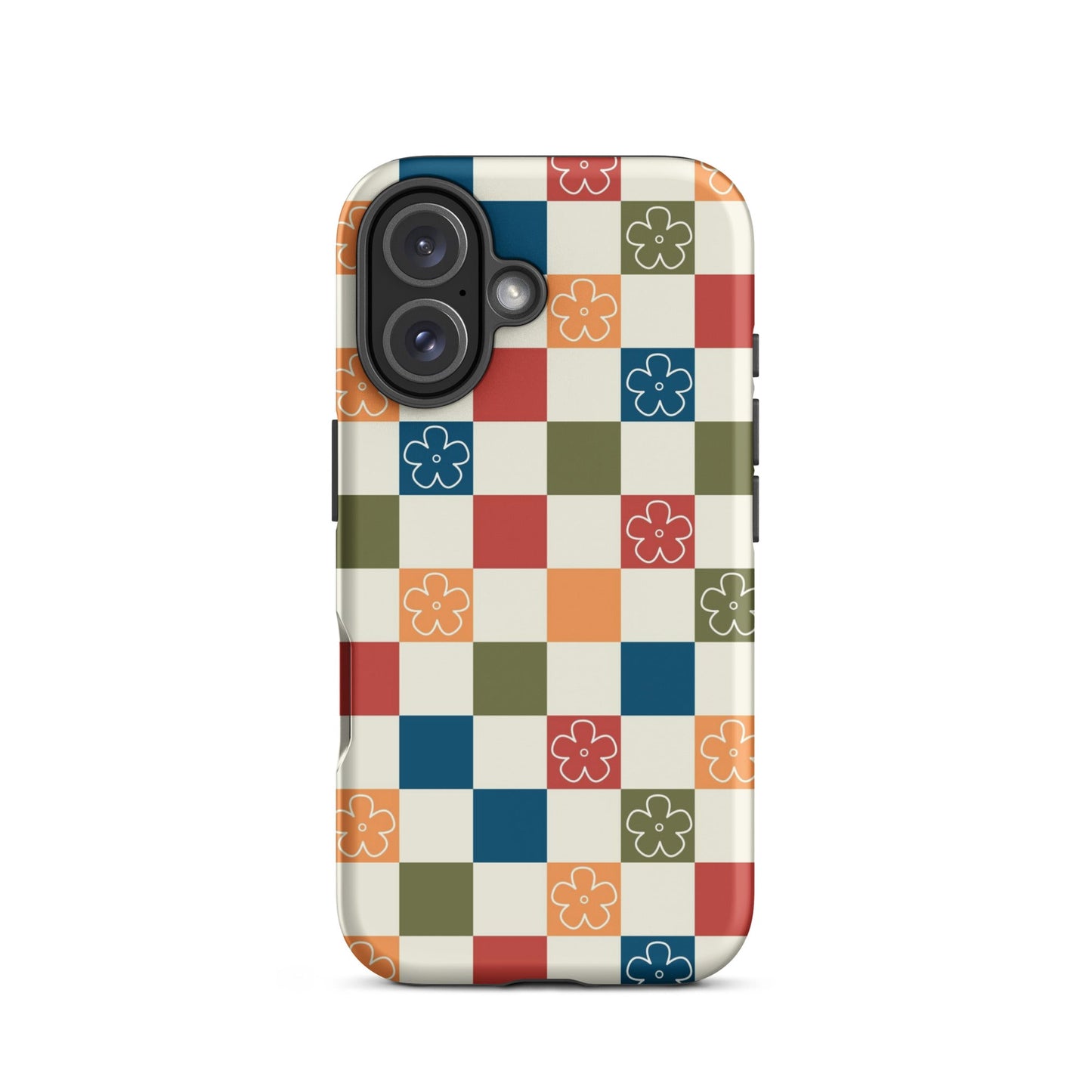 Vintage Flowers Checkered iPhone Case