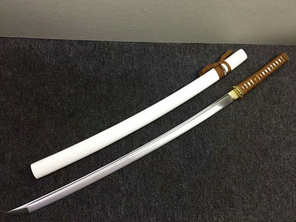 Nihontou katana,kendo,Medium carbon steel blade,White scabbard,Alloy