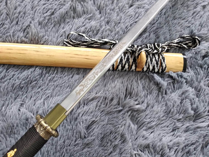 Tang dao,Ninja Sword,High manganese steel,Hardwood,Alloy