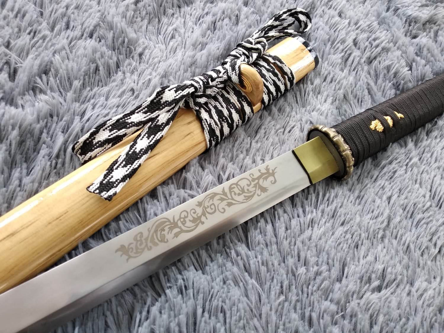 Tang dao,Ninja Sword,High manganese steel,Hardwood,Alloy